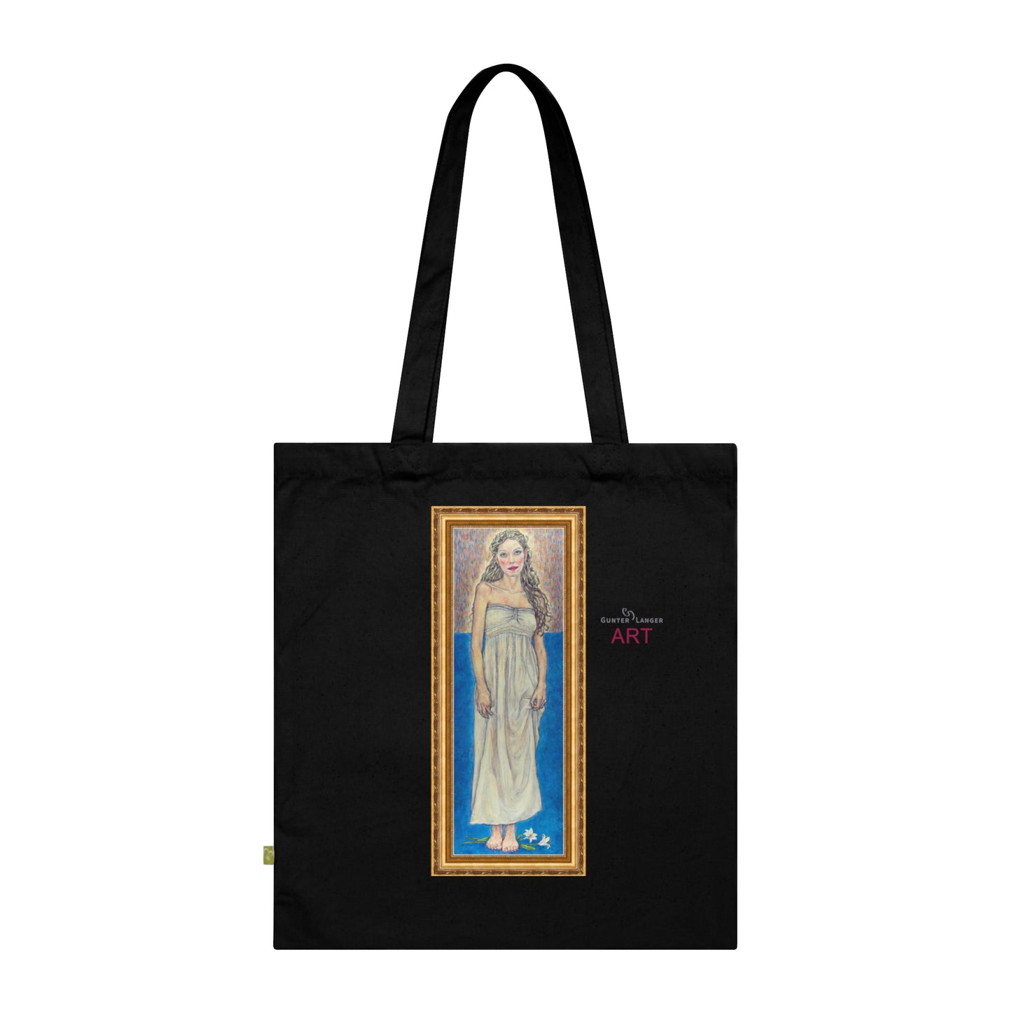 Organic Cotton Tote Bag - Motiv: Marie (gerahmt), einseitig bedruckt, H 30 cm