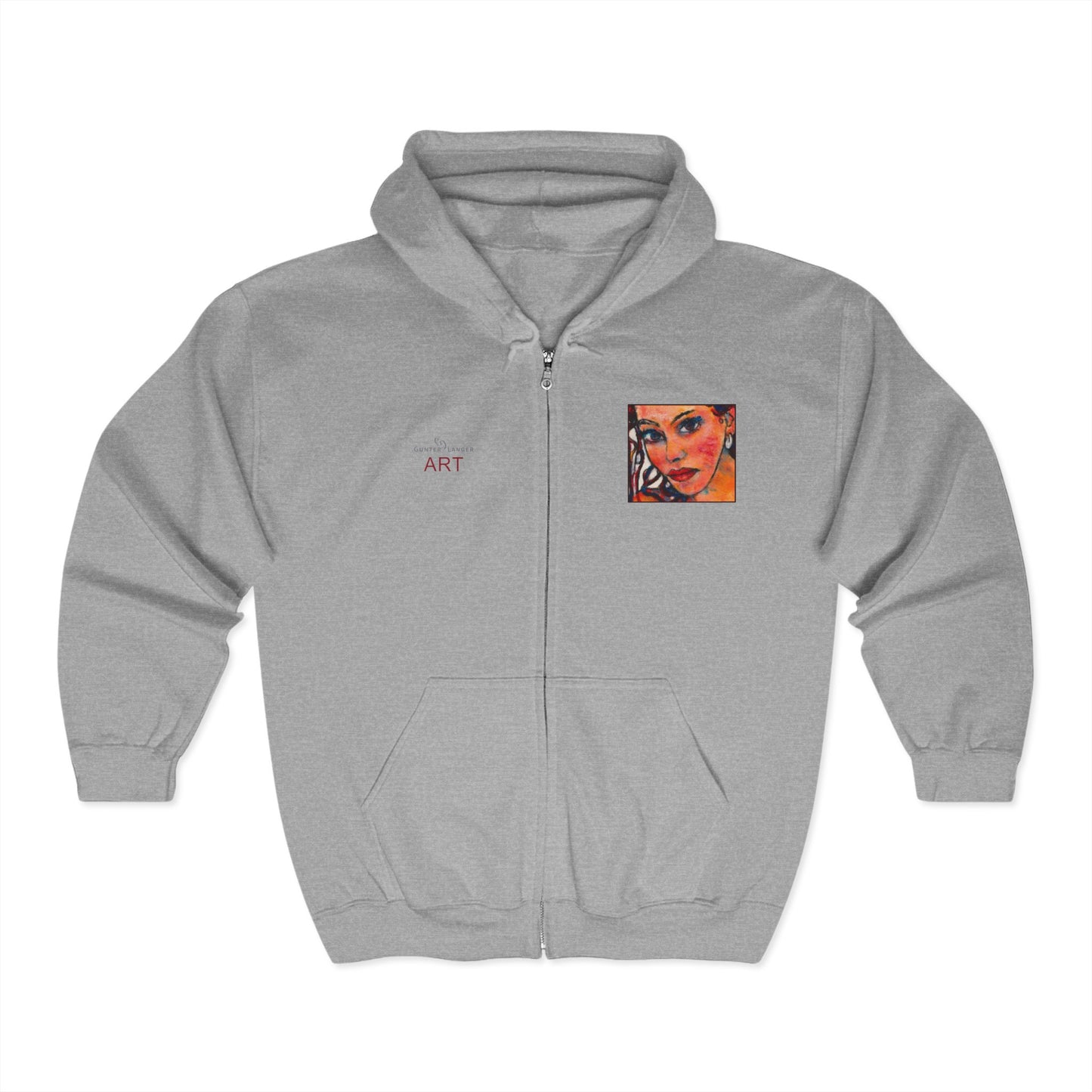 Unisex Heavy Blend™ Full Zip Hooded Sweatshirt - Motiv: Lea, H 10 cm