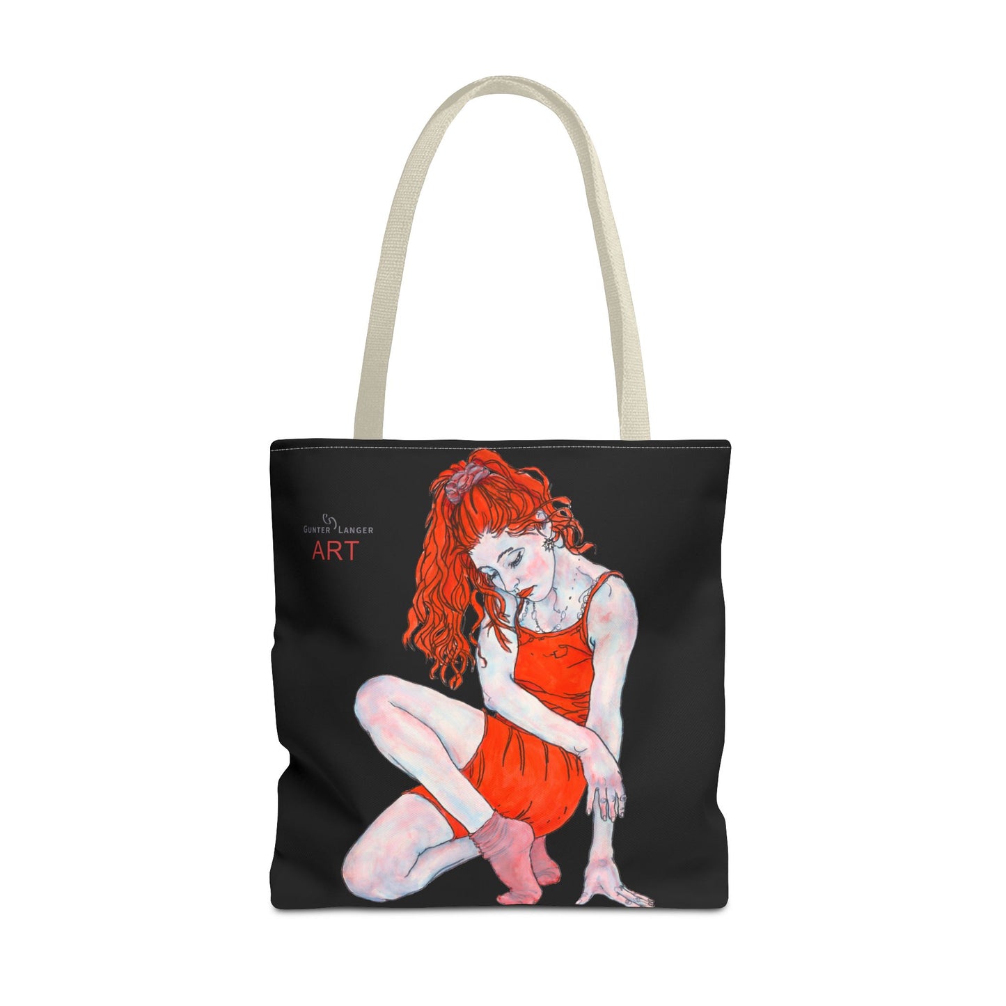 Tote Bag (AOP) - Motiv: Front Julia & Rückseite Julia, 41,44cm Schwarz