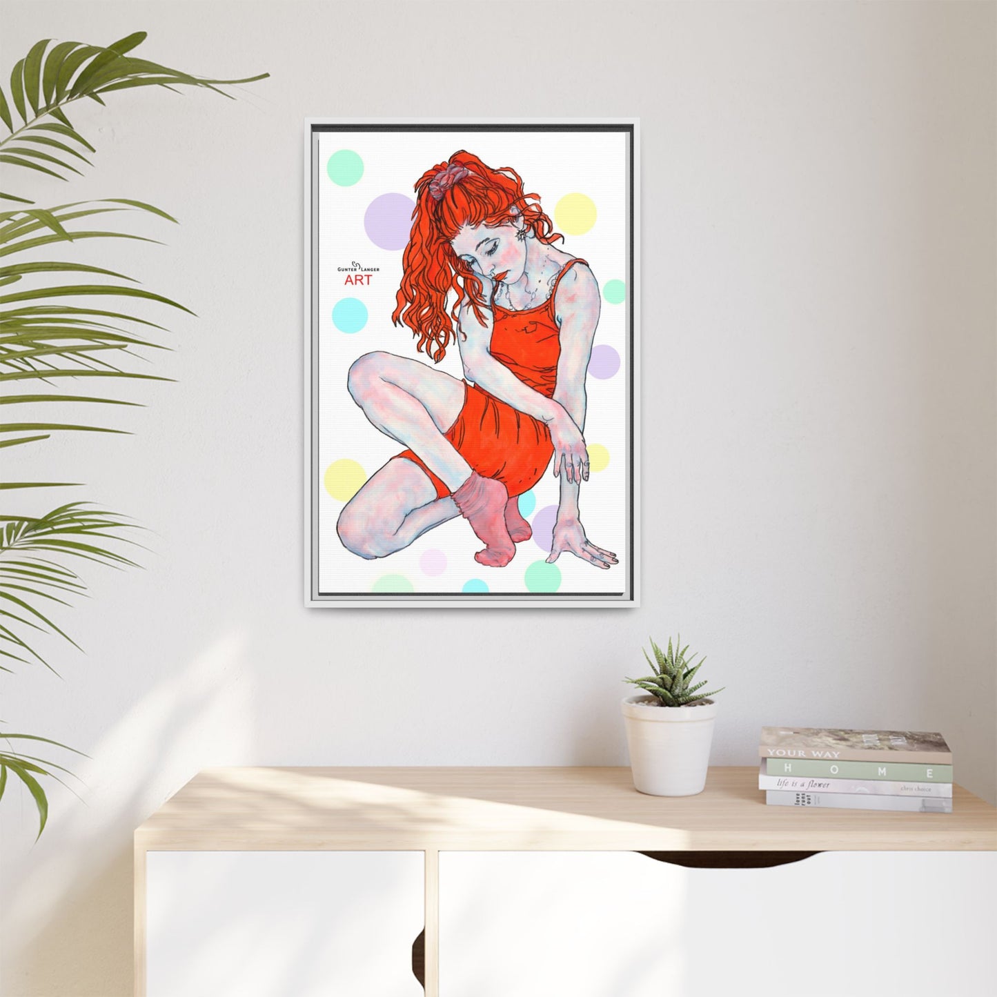 Matte Canvas, Framed (Multi-color) - Motiv:  Julia, Farbkreise, Format klein H 30,5 bis 76,2 cm
