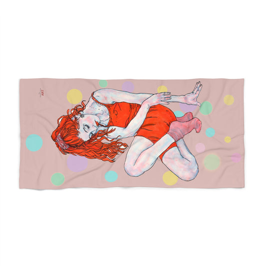 Beach Towel - Motiv Julia, Farbkreise, Tuch: Altrosa, 76 x 152 cm