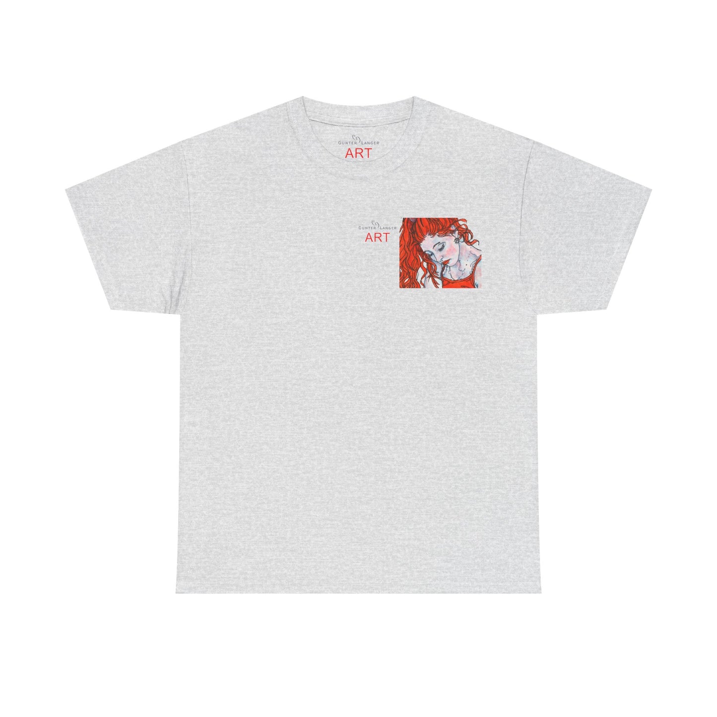 Unisex Heavy Cotton Tee - Motiv:  Front Julia, Ausschnitt & Rückseite Julia, H 49 cm, Aura, N-Label