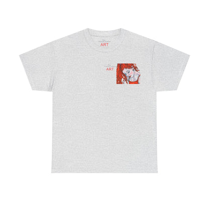 Unisex Heavy Cotton Tee - Motiv:  Front Julia, Ausschnitt & Rückseite Julia, H 49 cm, Aura, N-Label