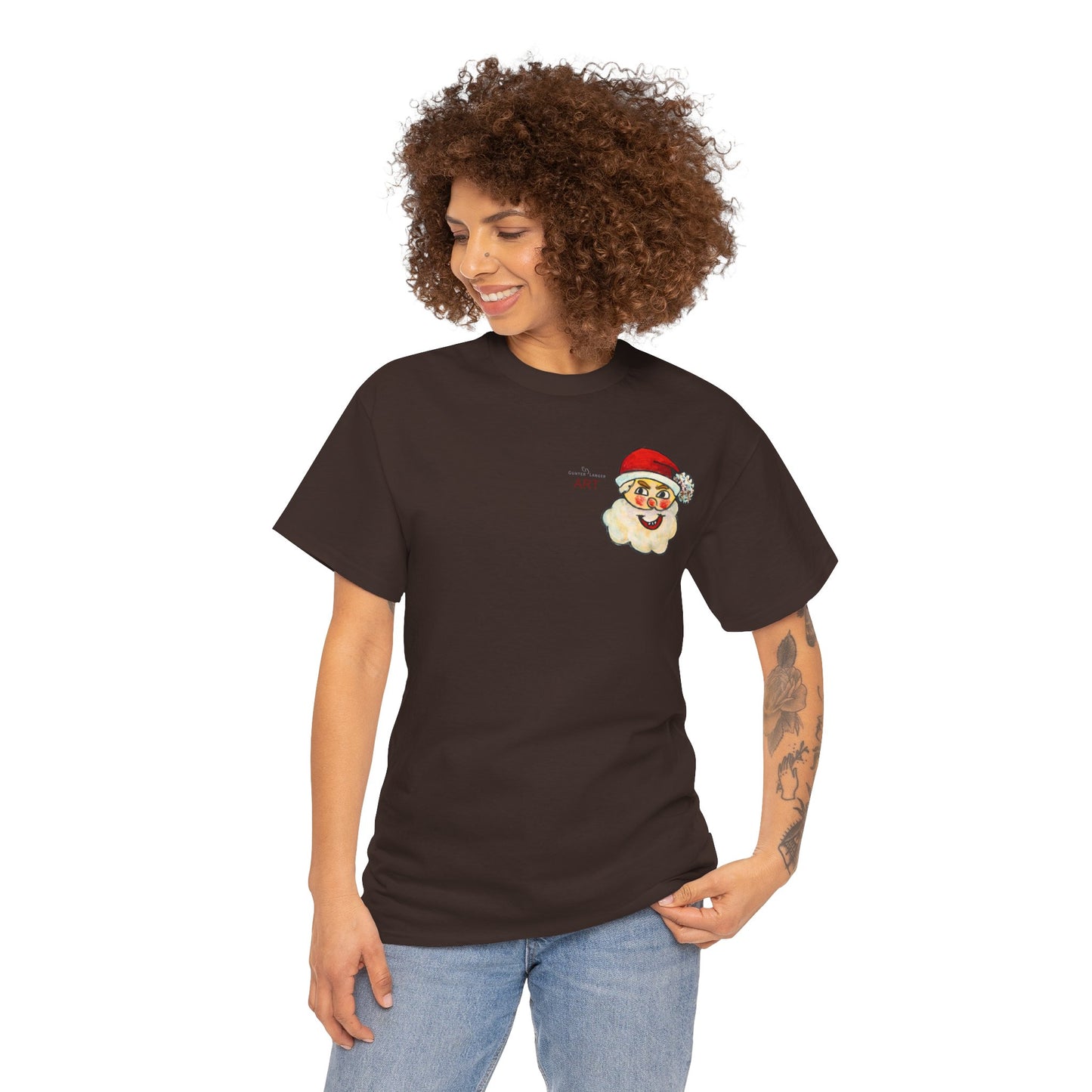 Unisex Heavy Cotton Tee - Motiv: Weihnachtsmann, H 13 cm