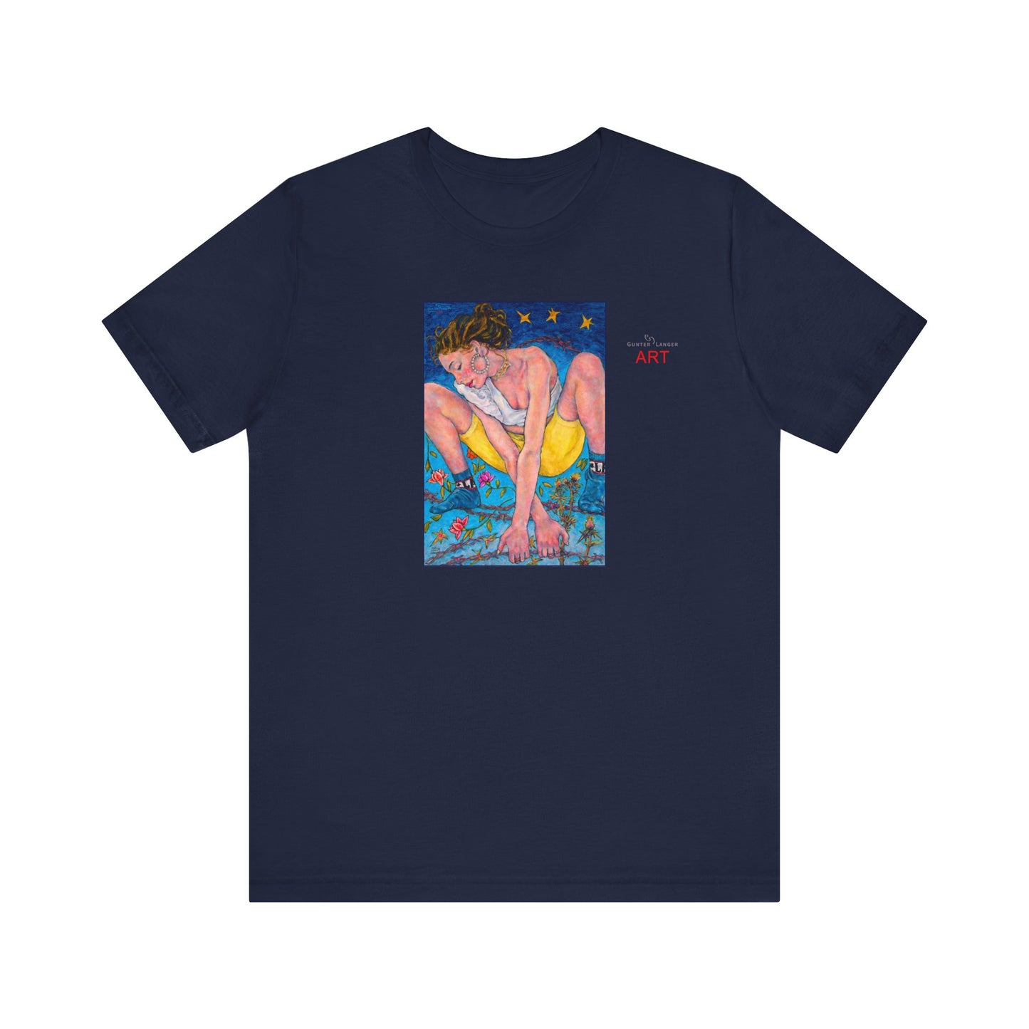 Unisex Jersey Short Sleeve Tee - Motiv: Front Alva, H 26 cm & Rückseite Alva, H 41 cm