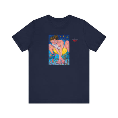Unisex Jersey Short Sleeve Tee - Motiv: Front Alva, H 26 cm & Rückseite Alva, H 41 cm