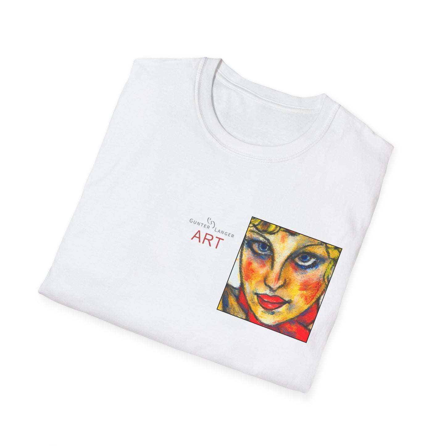 Unisex Softstyle T-Shirt - Motiv: Front Ina (Ausschnitt H 13,5 cm) & Ina, Rückseite (groß H 27 cm)