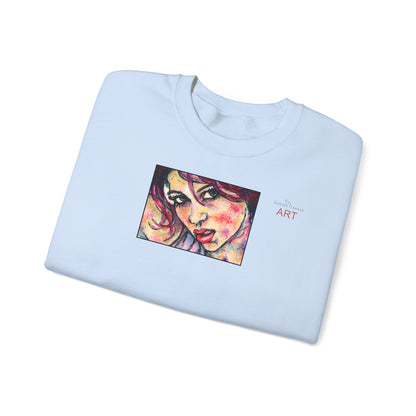 Unisex Heavy Blend™ Crewneck Sweatshirt - Motiv: Front Siegesgöttin, H12 cm (klein) & Rückseite Siegesgöttin, H43 cm