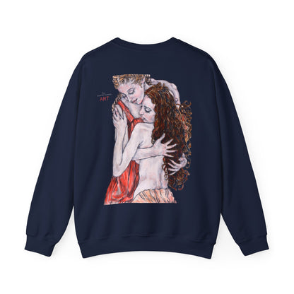 Unisex Heavy Blend™ Crewneck Sweatshirt - Motiv: Front Bei dir (Ausschnitt) & Rückseite Bei dir H 43 cm