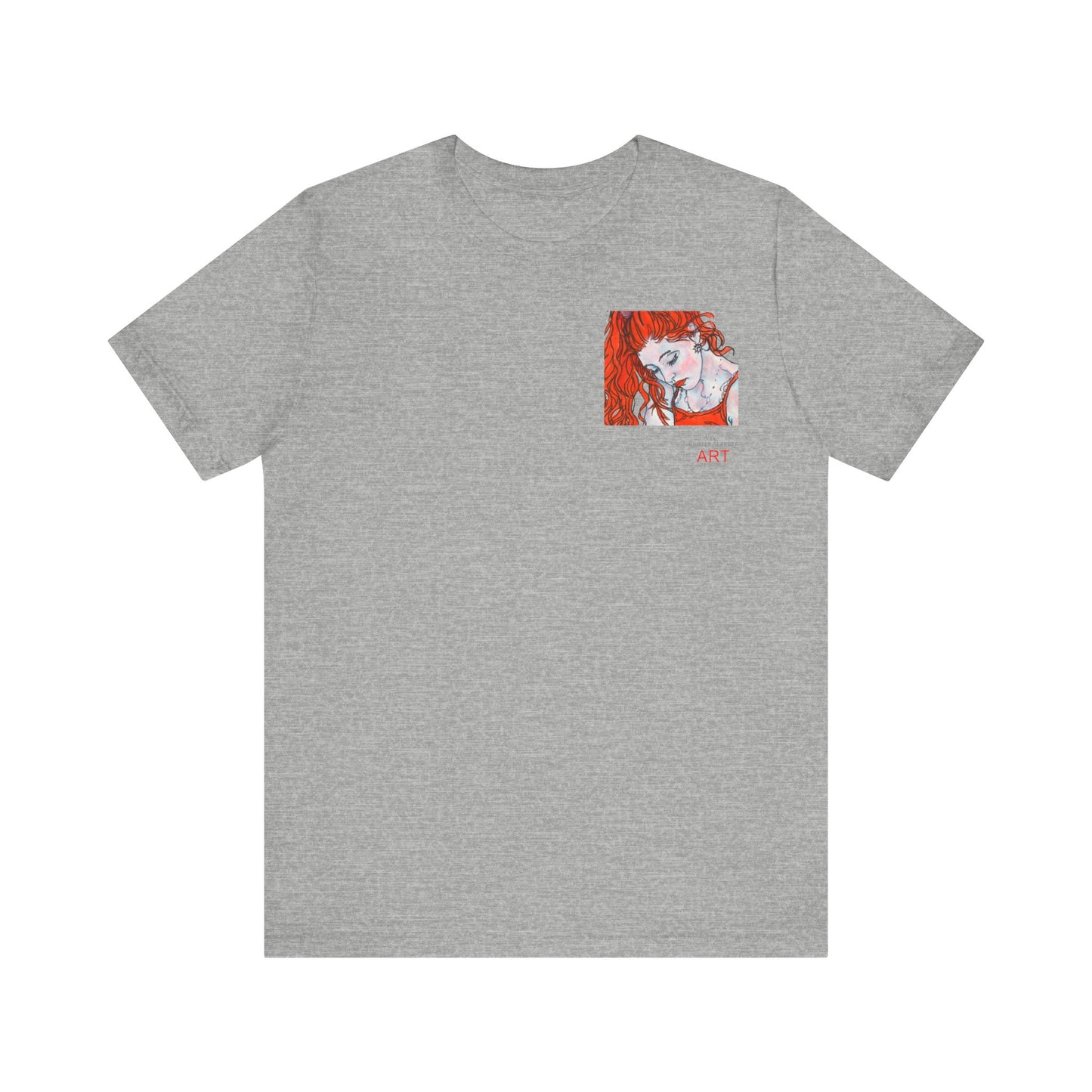 Unisex Jersey Short Sleeve Tee - Motiv: Front Julia (Ausschnitt) & Rückseite Julia, H 49 cm