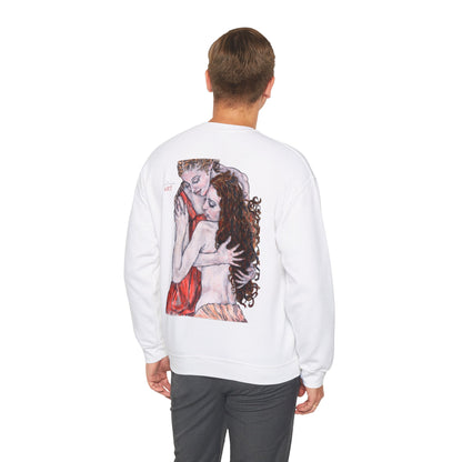 Unisex Heavy Blend™ Crewneck Sweatshirt - Motiv: Front Bei dir (Ausschnitt) & Rückseite Bei dir H 43 cm
