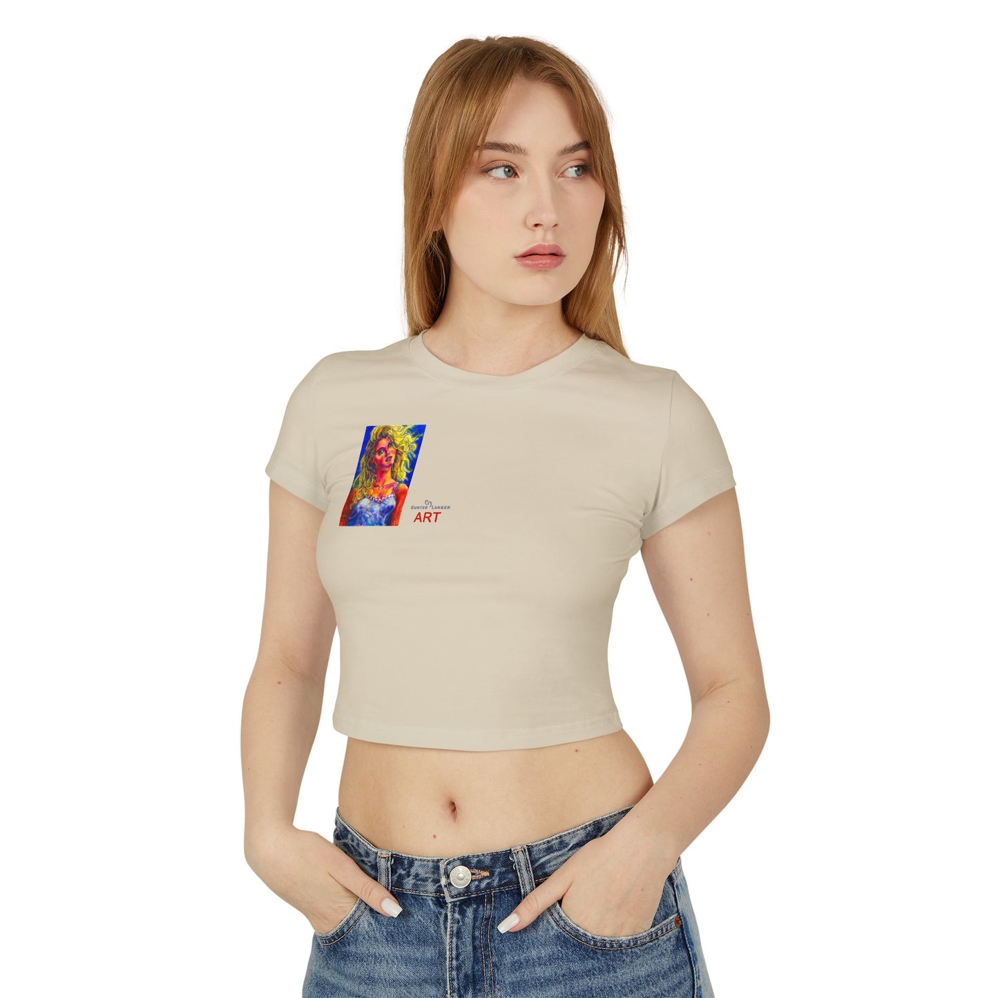 Women's Baby Tee - Motiv: Front Mascha, H36 cm & Rückseite Mascha, H 9,5 cm