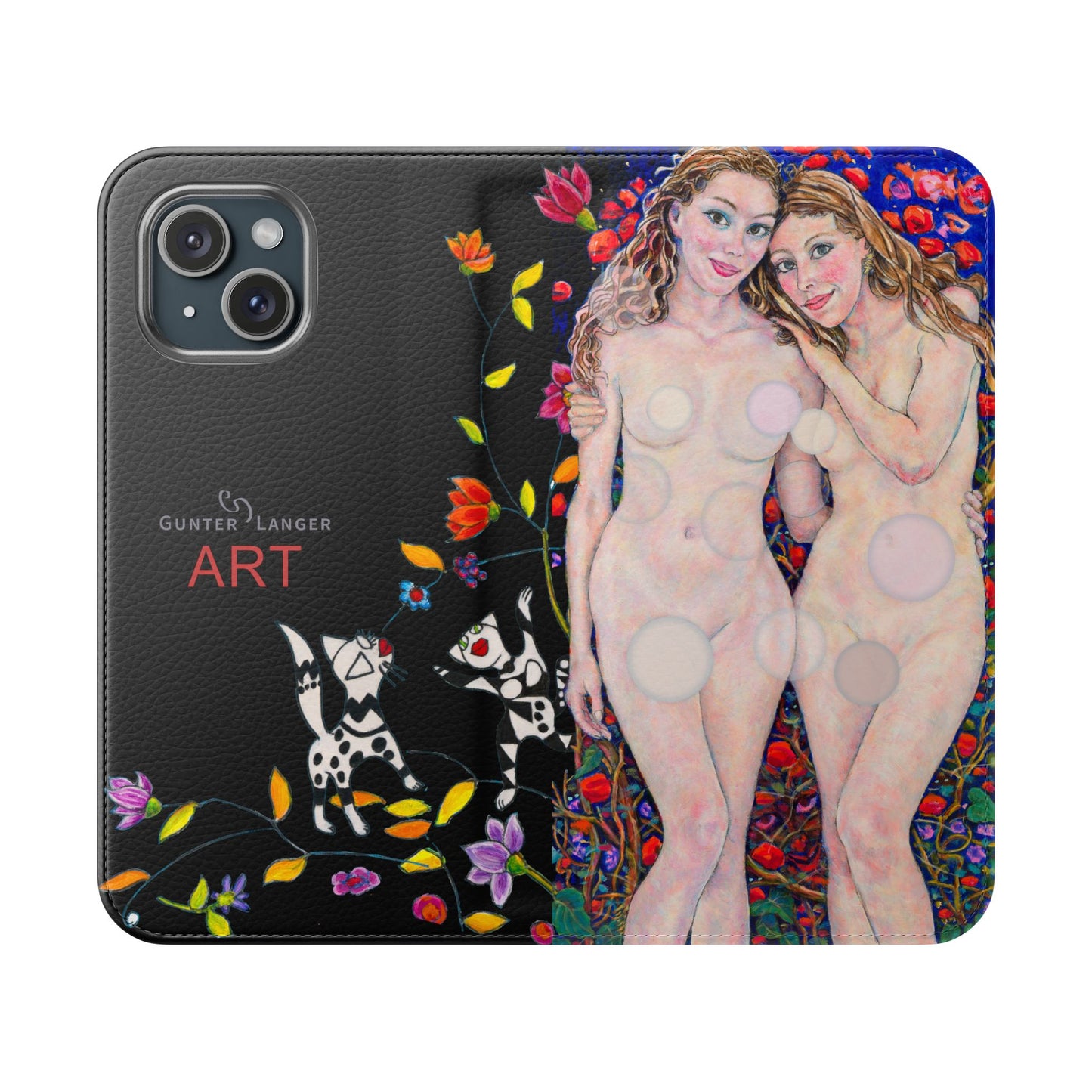 Flip Cases - Motiv: Waldnymphen, Schwarz, Seifenblasen