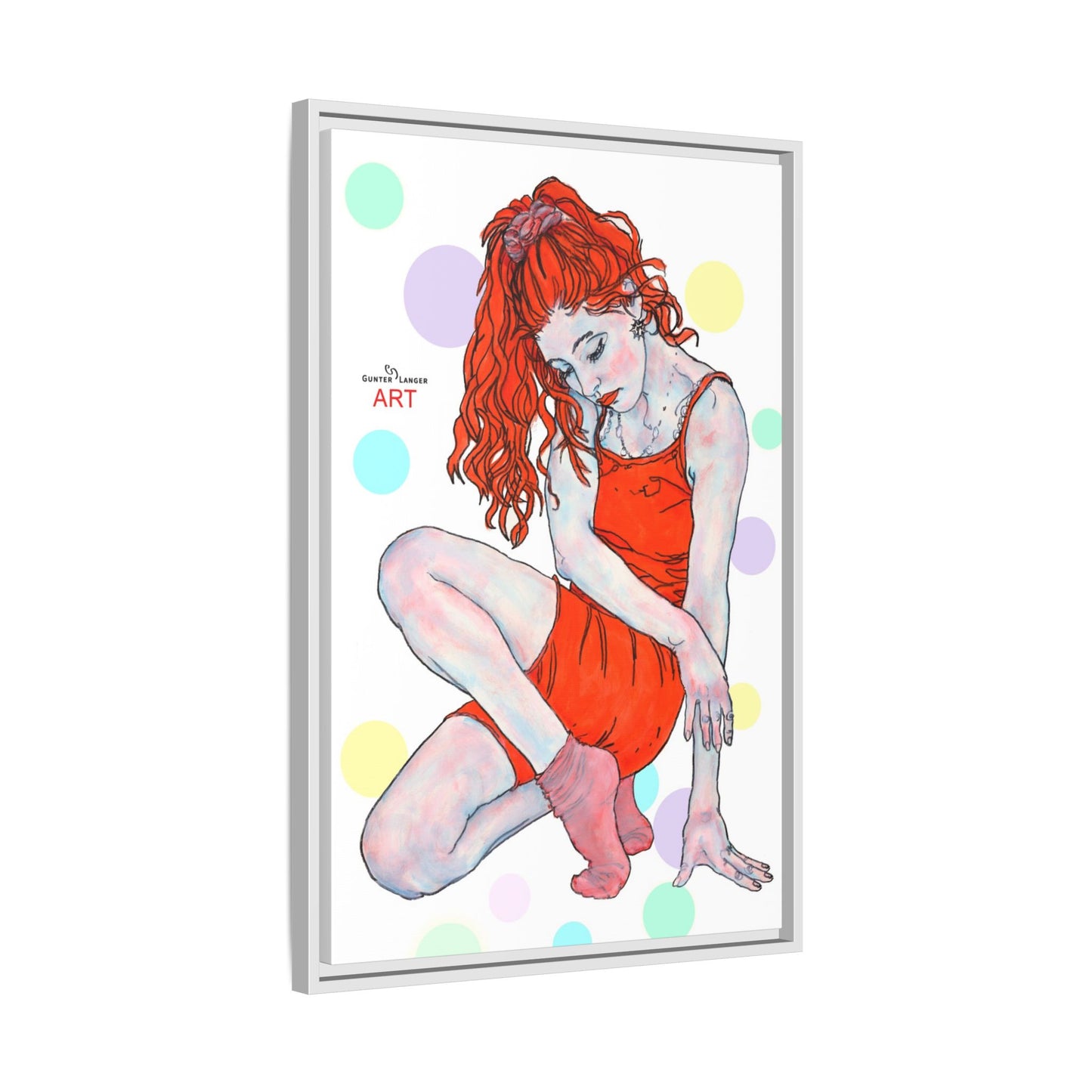 Matte Canvas, Framed (Multi-color) - Motiv:  Julia, Farbkreise, Format klein H 30,5 bis 76,2 cm