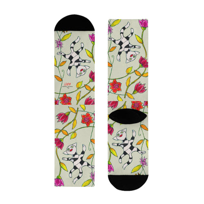 Sublimation Crew Socks (EU) - Motiv: Katze fliegt durch Ranken