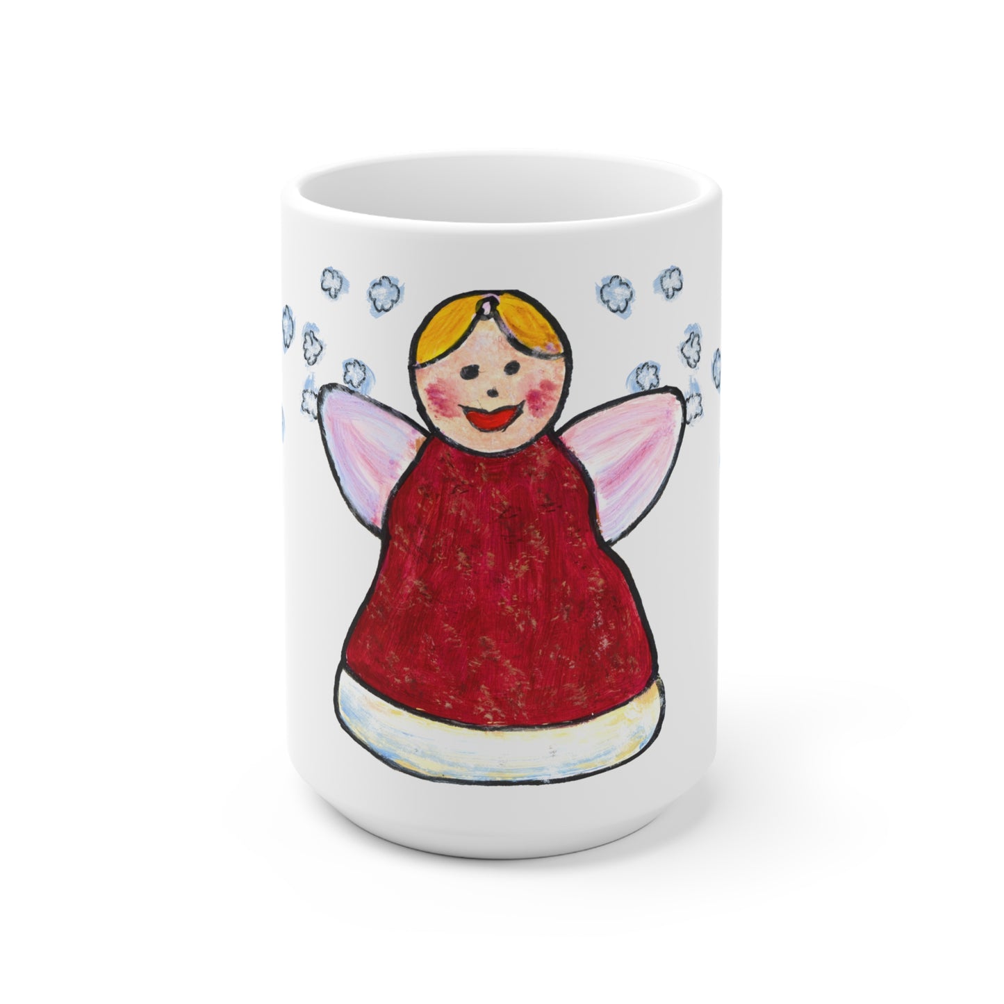 Ceramic Mug (EU) - Motiv: Engel 2, Schneeflocken