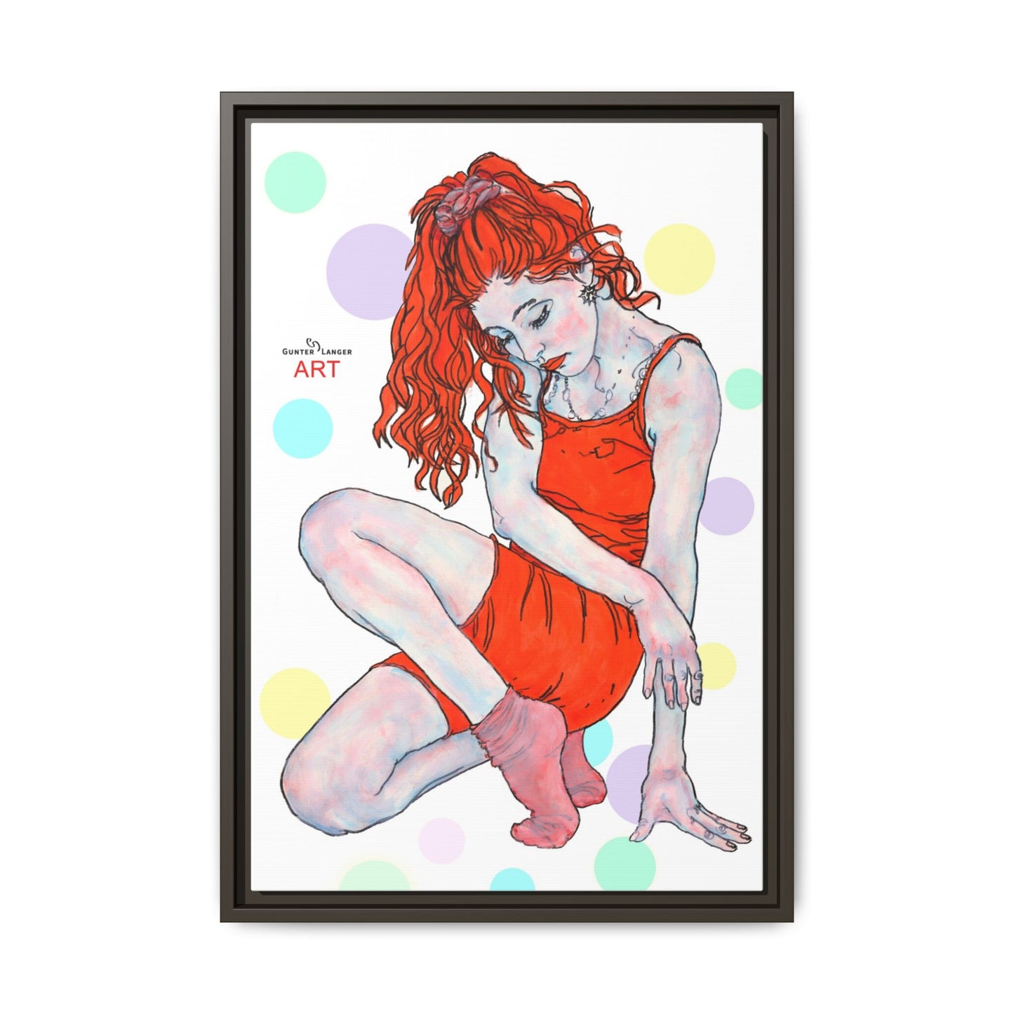 Matte Canvas, Framed (Multi-color) - Motiv:  Julia, Farbkreise, Format klein H 30,5 bis 76,2 cm