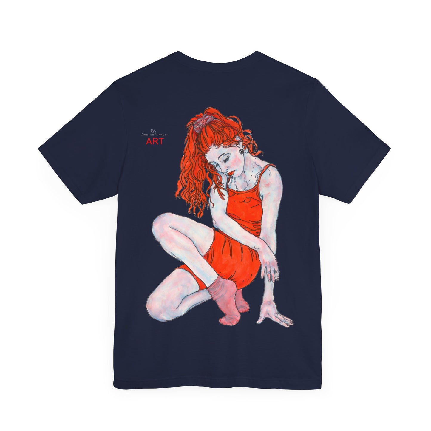 Unisex Jersey Short Sleeve Tee - Motiv: Front Julia (Ausschnitt) & Rückseite Julia, H 49 cm
