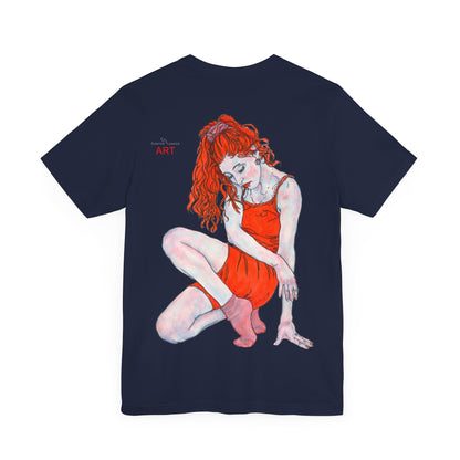 Unisex Jersey Short Sleeve Tee - Motiv: Front Julia (Ausschnitt) & Rückseite Julia, H 49 cm