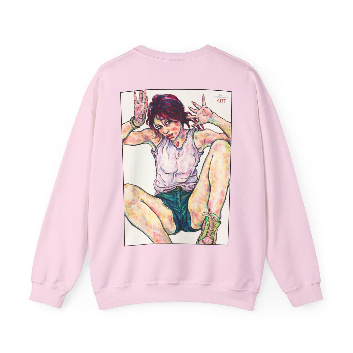 Unisex Heavy Blend™ Crewneck Sweatshirt - Motiv: Front Siegesgöttin, H12 cm (klein) & Rückseite Siegesgöttin, H43 cm