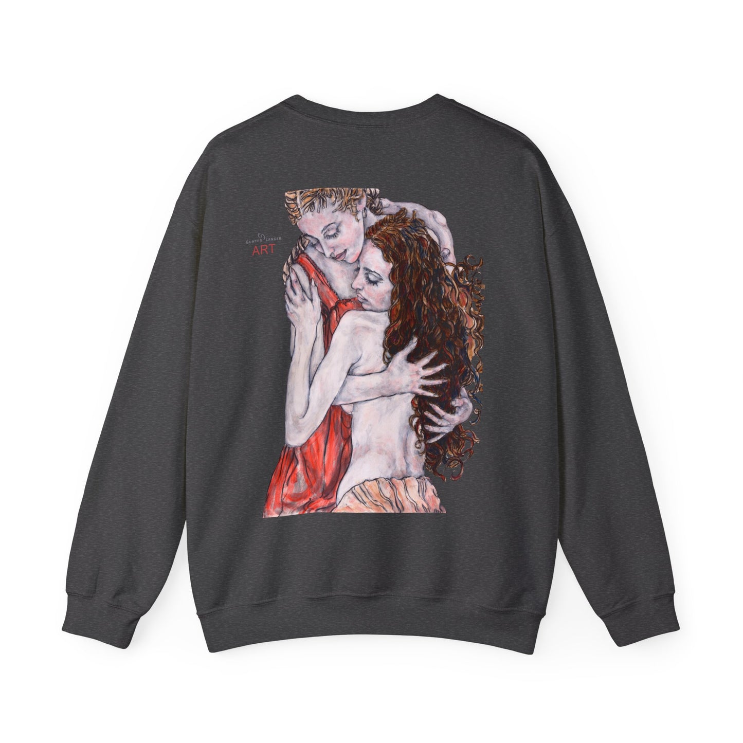 Unisex Heavy Blend™ Crewneck Sweatshirt - Motiv: Front Bei dir (Ausschnitt) & Rückseite Bei dir H 43 cm