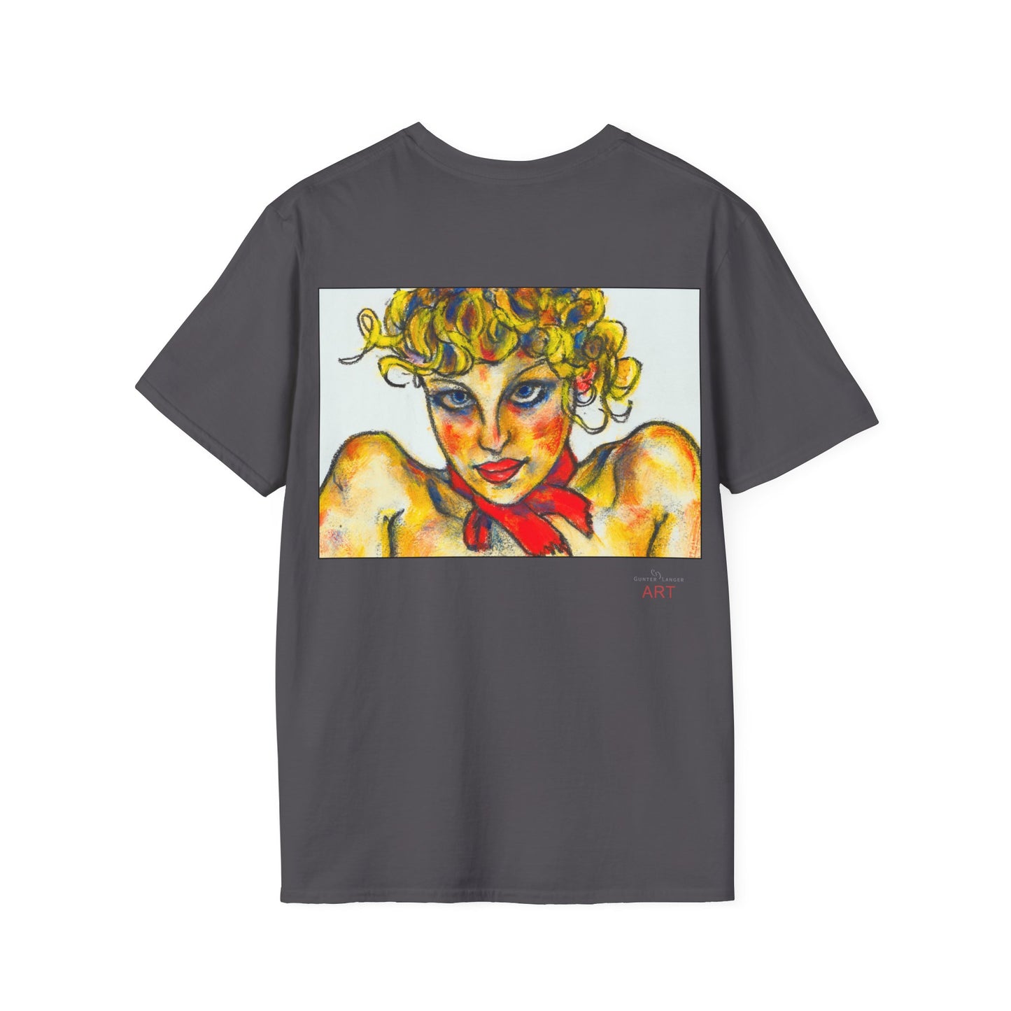 Unisex Softstyle T-Shirt - Motiv: Front Ina (Ausschnitt H 13,5 cm) & Ina, Rückseite (groß H 27 cm)