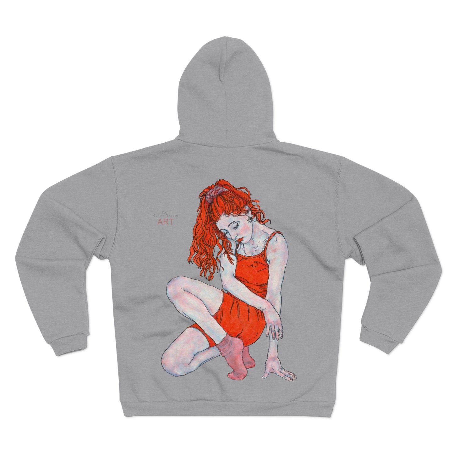 Unisex Hooded Zip Sweatshirt - Motiv: Front Julia (Ausschnitt) & Rückseite Julia