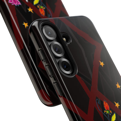 Tough Cases - Google Pixel - Samsung Galaxy - Motiv: Katze schwebt und Ranken, H 7,73 cm, Mikado3