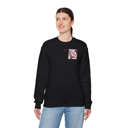 Unisex Heavy Blend™ Crewneck Sweatshirt - Motiv: Front Bei dir (Ausschnitt) & Rückseite Bei dir H 43 cm