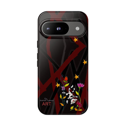 Tough Cases - Google Pixel - Samsung Galaxy - Motiv: Katze schwebt und Ranken, H 5,26 cm, Mikado3