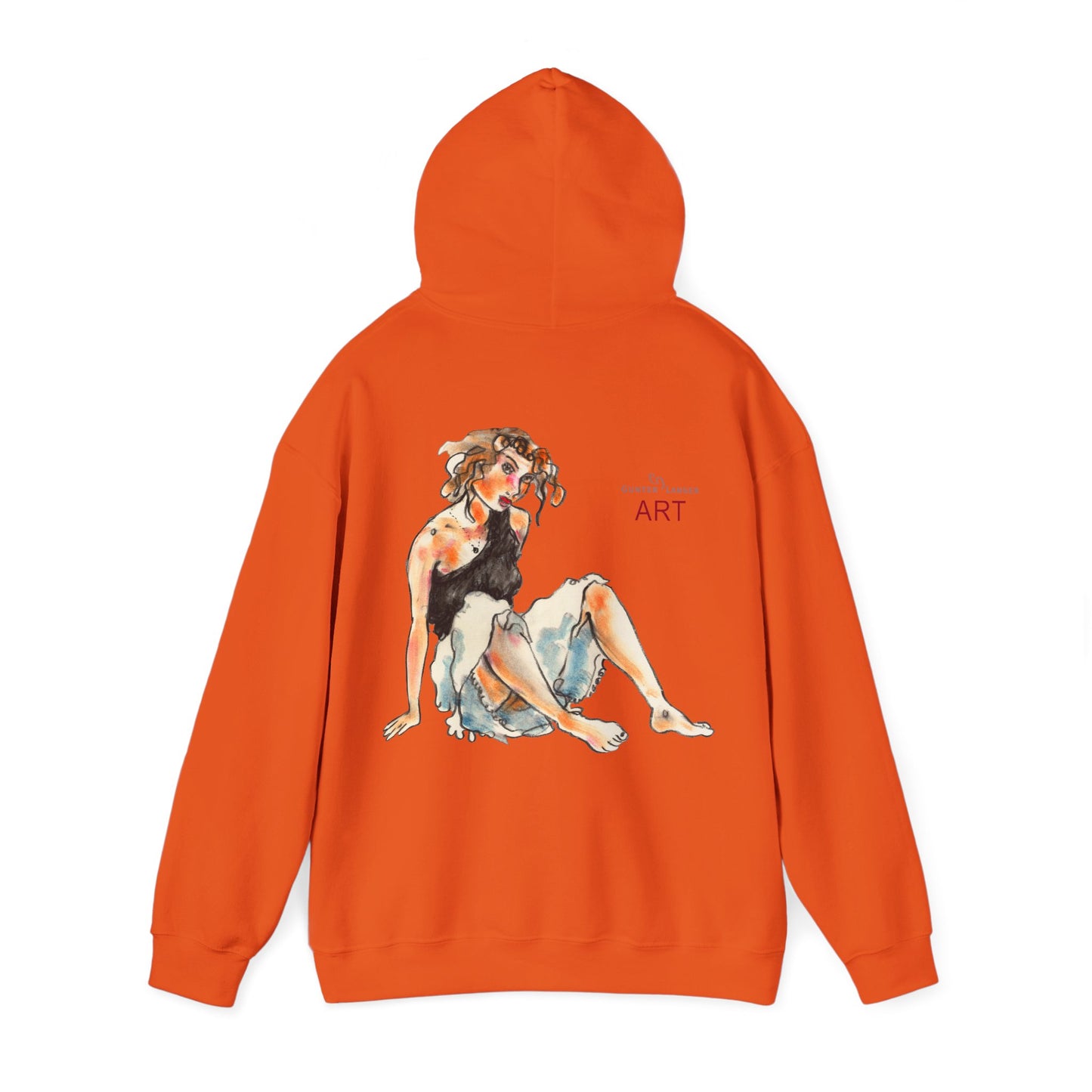 Unisex Heavy Blend™ Hooded Sweatshirt - Motiv Frontseite "Rosa", H 28 cm & Rückseite "Rosa", H 34 cm