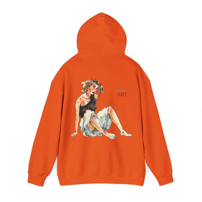 Unisex Heavy Blend™ Hooded Sweatshirt - Motiv Frontseite "Rosa", H 28 cm & Rückseite "Rosa", H 34 cm