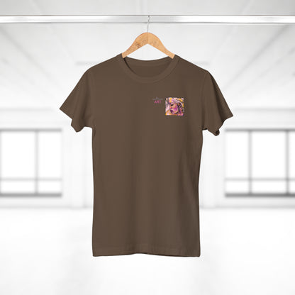 Single Jersey Women's T-shirt- dunkel - Motiv: Lilli, Ausschnitt, H 6,5 cm