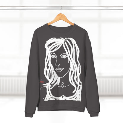 Unisex Crew Neck Sweatshirt (EU) - Motiv: Front Esther &  Rückseite Esther (weiß)