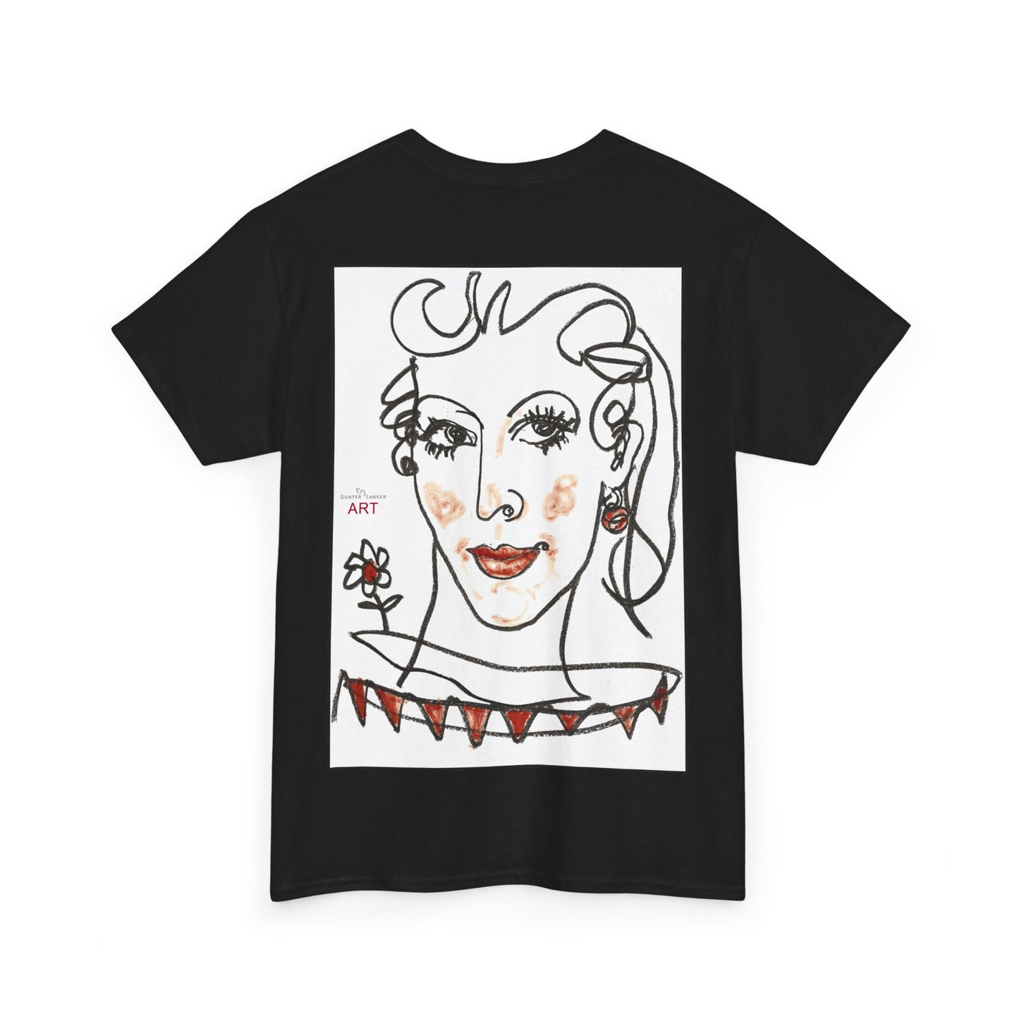 Unisex Heavy Cotton Tee - Motiv:  Front Lina H 11 cm & Rückseite Lina, H 49 cm, Neck Label