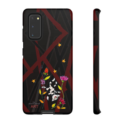 Tough Cases - Google Pixel - Samsung Galaxy - Motiv: Katze schwebt und Ranken, H 7,73 cm, Mikado3