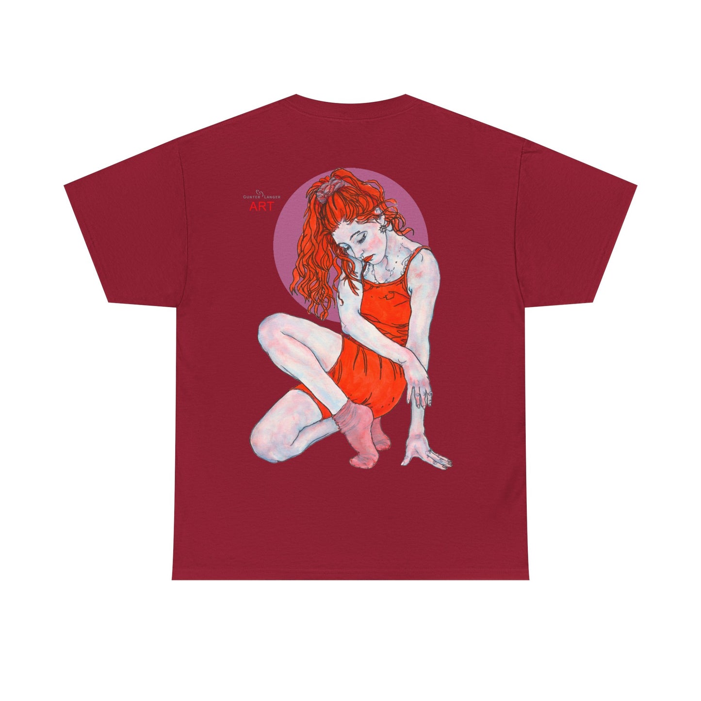 Unisex Heavy Cotton Tee - Motiv:  Front Julia, Ausschnitt & Rückseite Julia, H 49 cm, Aura, N-Label