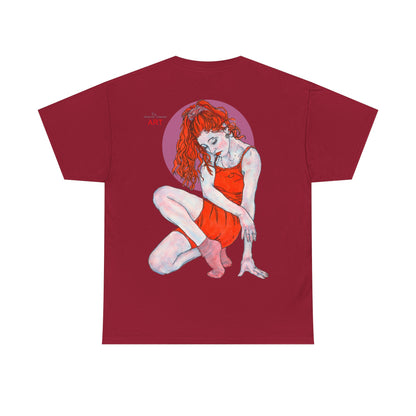 Unisex Heavy Cotton Tee - Motiv:  Front Julia, Ausschnitt & Rückseite Julia, H 49 cm, Aura, N-Label