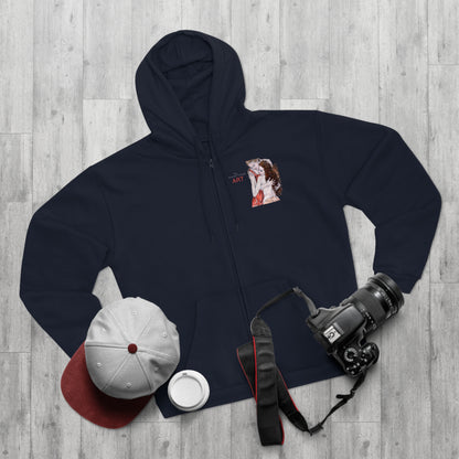 Unisex Hooded Zip Sweatshirt - Motiv: Front Bei dir, H 11 cm & Rückseite Bei dir, H 49 cm