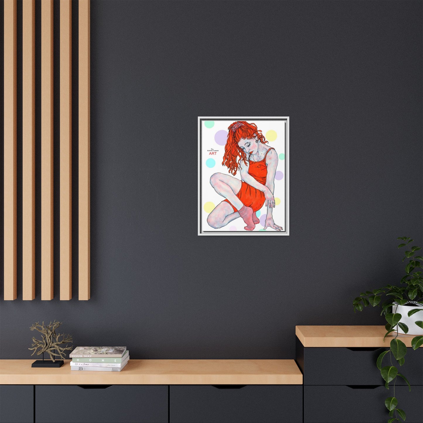 Matte Canvas, Framed (Multi-color) - Motiv:  Julia, Farbkreise, Format klein H 30,5 bis 76,2 cm
