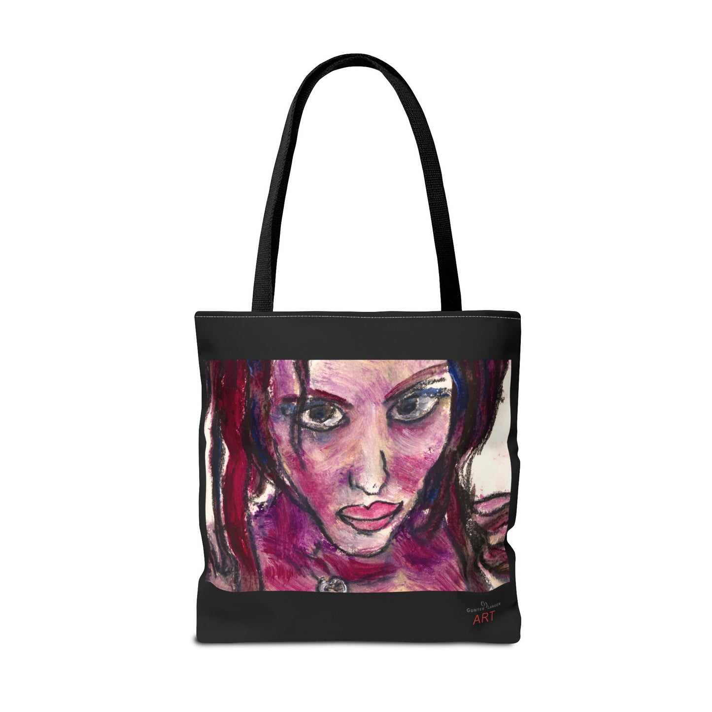 Tote Bag (AOP) - Motiv: Front Lola & Rückseite Lola, Schwarz