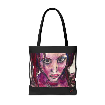 Tote Bag (AOP) - Motiv: Front Lola & Rückseite Lola, Schwarz