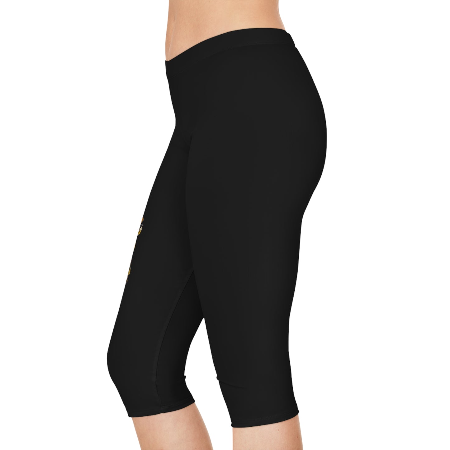 Women's Capri Leggings (AOP) -  Motiv: Antonietta, schwarz, 1
