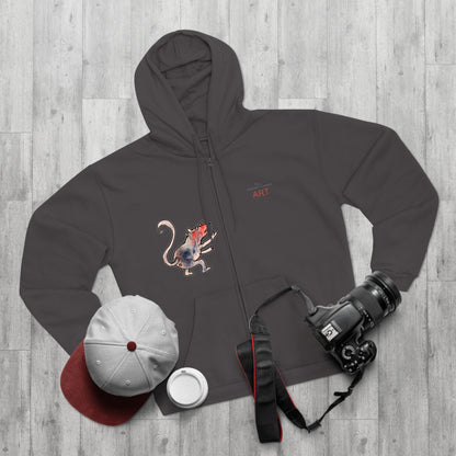 Unisex Hooded Zip Sweatshirt - Cartoon - Motiv: Front Ratte