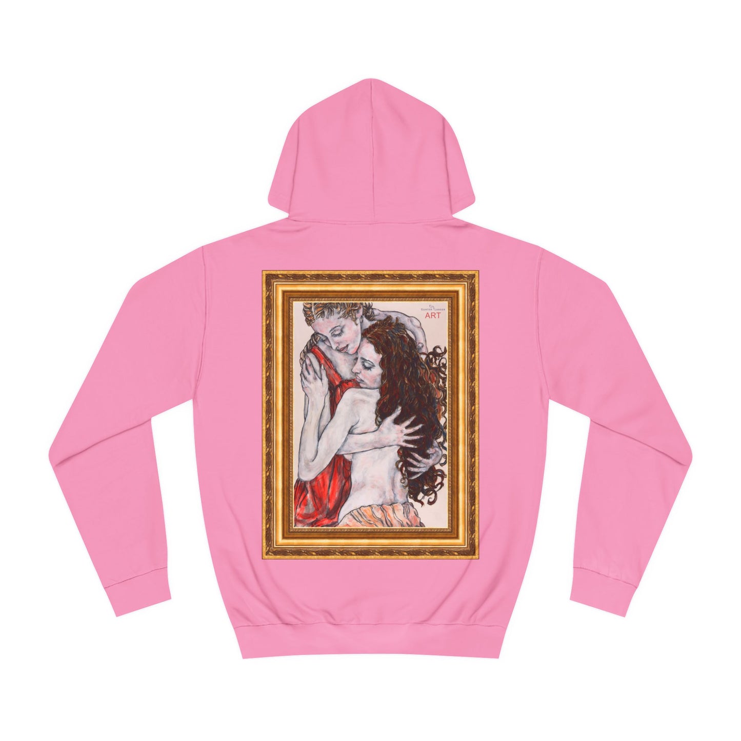 Unisex College Hoodie - Motiv: Front Bei dir & Rückseite Bei dir (gerahmt)