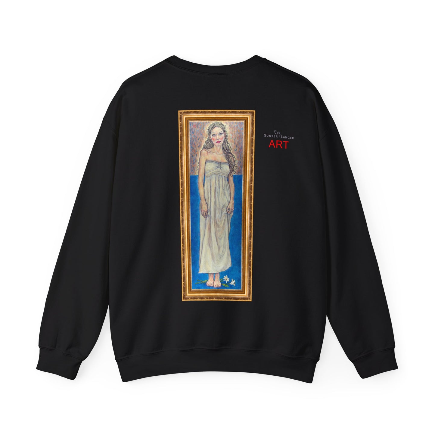 Unisex Heavy Blend™ Crewneck Sweatshirt - Motiv:  Front Marie (halb, gerahmt) & Rückseite Marie (gerahmt)