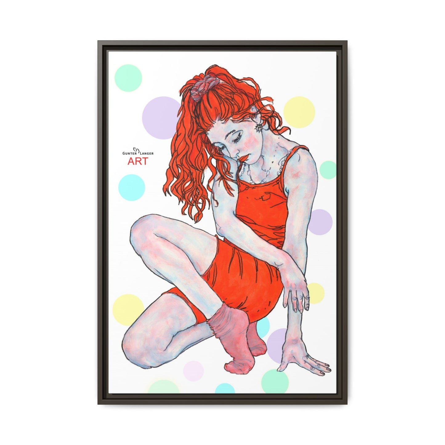 Matte Canvas, Framed (Multi-color) - Motiv:  Julia, Farbkreise, Format klein H 30,5 bis 76,2 cm