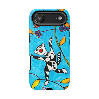 Tough Cases - iPhone - Motiv: Karierte Katze hüpft