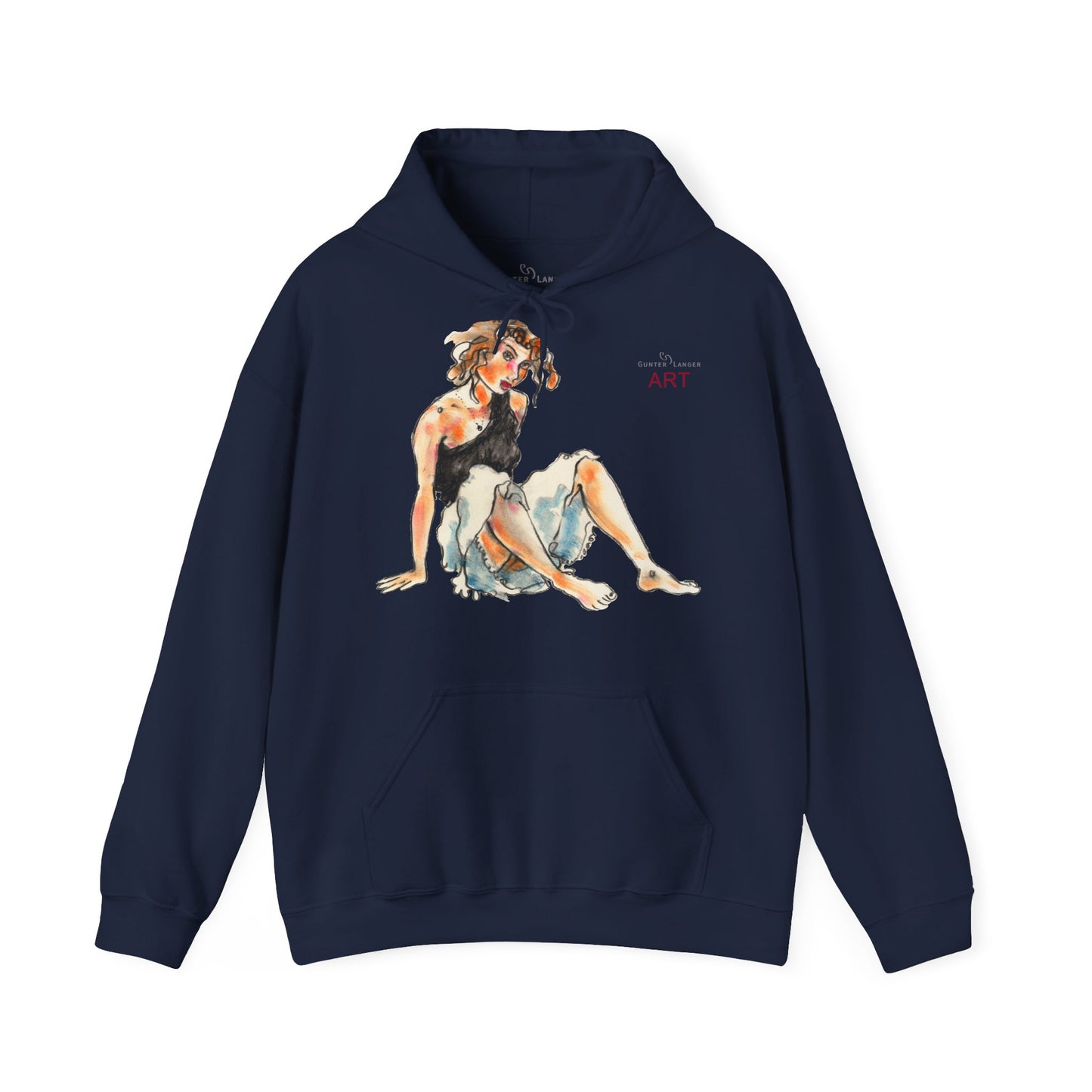Unisex Heavy Blend™ Hooded Sweatshirt - Motiv Frontseite "Rosa", H 28 cm & Rückseite "Rosa", H 34 cm