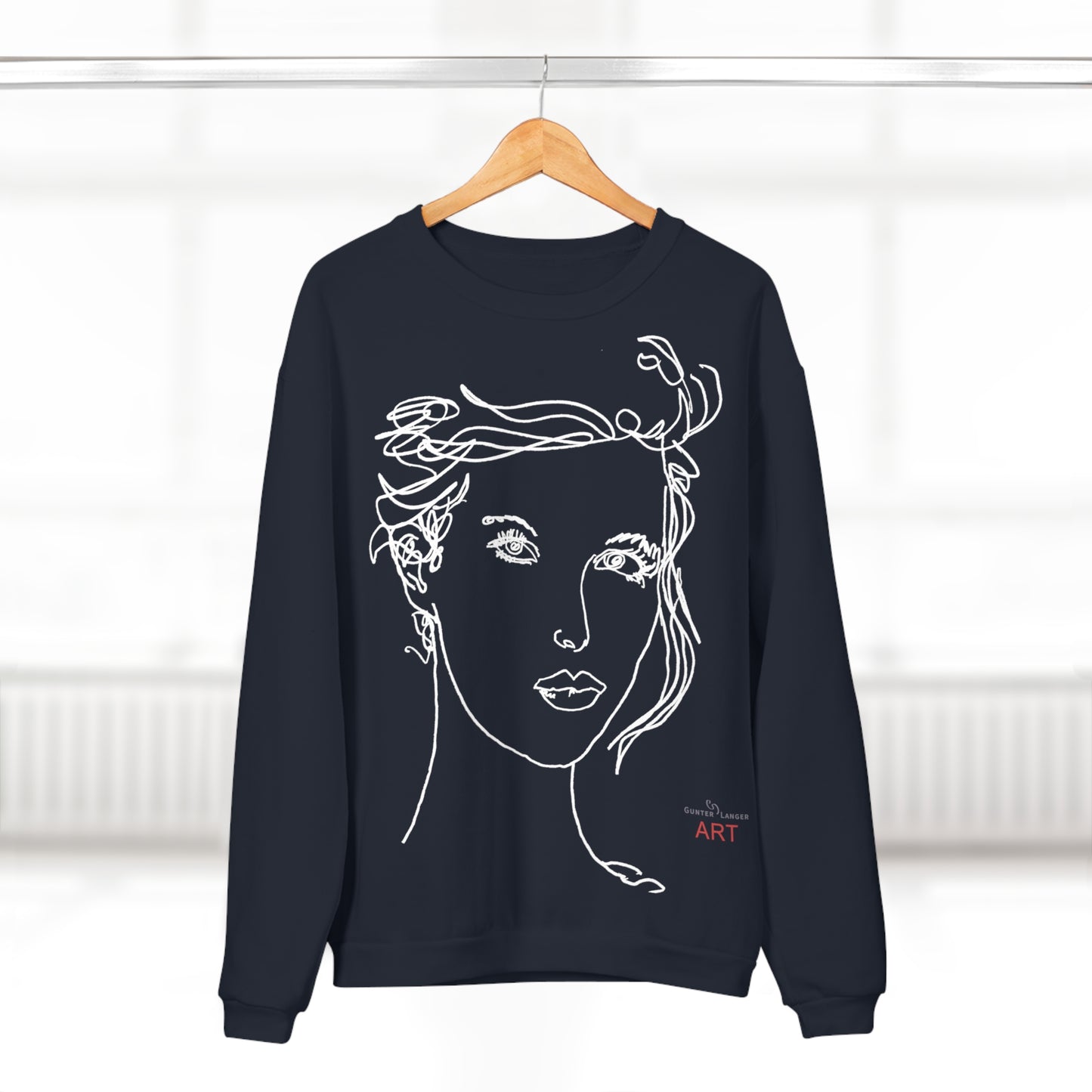 Unisex Crew Neck Sweatshirt (EU) - Motiv: Front Helena & Rückseite Helena, H 49,45 cm, (weiß)